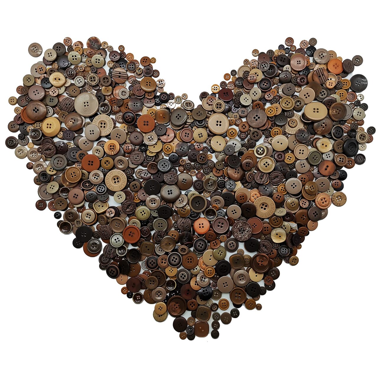 600-700Pcs Brown Buttons for Crafts Bulk Assorted Sizes Brown Craft Buttons for Crafting, Arts, DIY, Decoration, Sewing